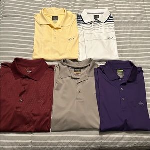 5 new Greg Norman Golf Shirts size Large